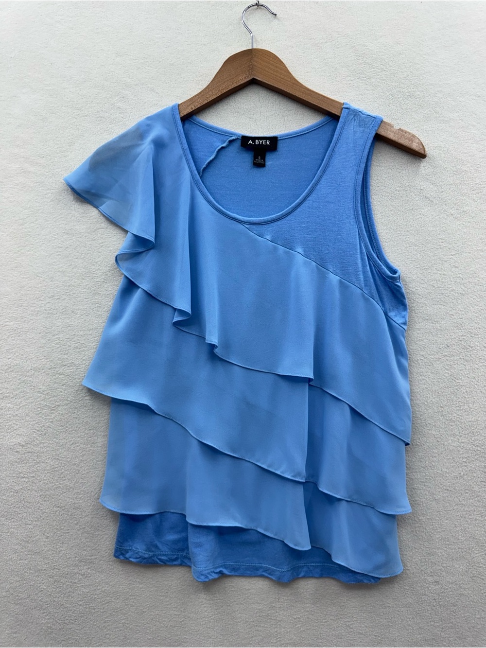 A. Byer Women’s Small Blue Tiered Tank Top